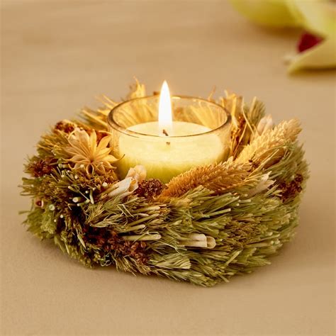 Buy Moksha Lavender and Fougere Scented Jar Candle with Dried Flowers ...