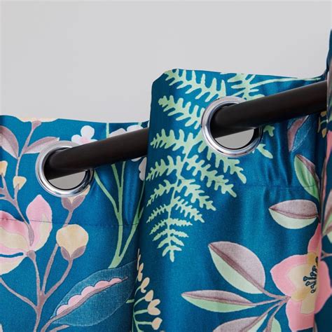 Buy Vivian Agagte Set of 2 Floral Print Light Filtering Door Curtains ...