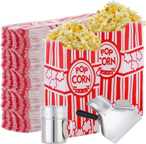 Amazon.com: 202 PCS Popcorn Bags with Aluminum Popcorn Scoop and Salt ...