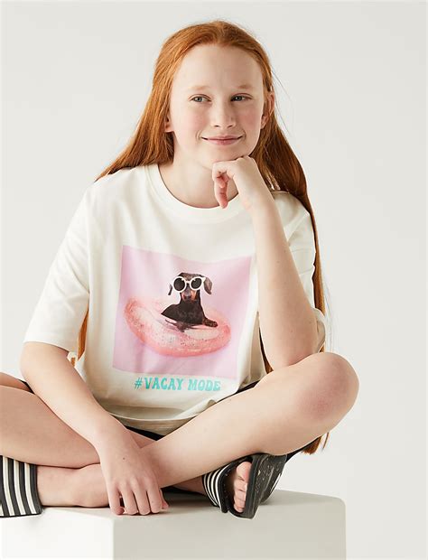 Buy Pure Cotton Photographic Dog T-Shirt at Marks & Spencer