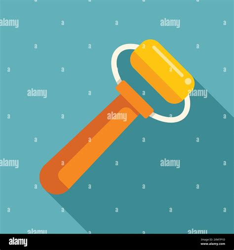 Painting roller with wooden handle for applying paint on walls and ...