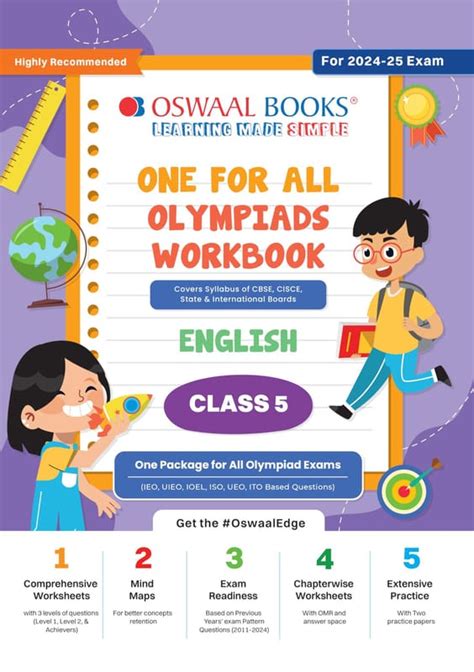 Oswaal One For All Olympiad Workbook Class 5 English for 2024-25 Exam ...