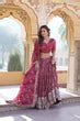 Rani Pink Designer Viscose Jacquard Lehenga Choli & Dupa