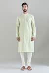 Buy Green Polyester, Cotton Sequins, Embroidery Paisley Kurta Set For ...