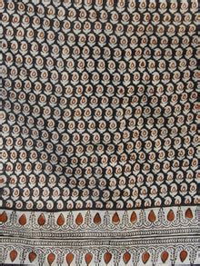 Naaz Saaj - Beige Black Maroon Hand Block Printed Dress With Gathers ...