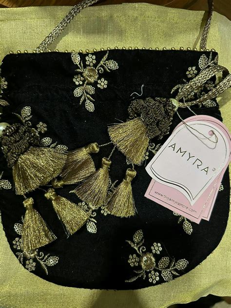Buy AMYRA Black Velvet Potli Bag Online in India - The AMYRA Store