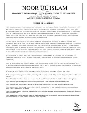 Fillable Online Marriage Form Complete - Noorulislam Fax Email Print ...