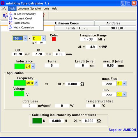 Transformer Core Calculation Software Working 的图像结果