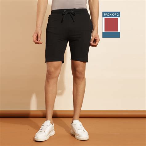 Super Combed Cotton Mens Pack of 2 Solid Shorts – ForceNXT