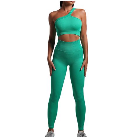 Workout Sets for Women qolati 2 Piece Yoga Outfits Ribbed Seamless One ...