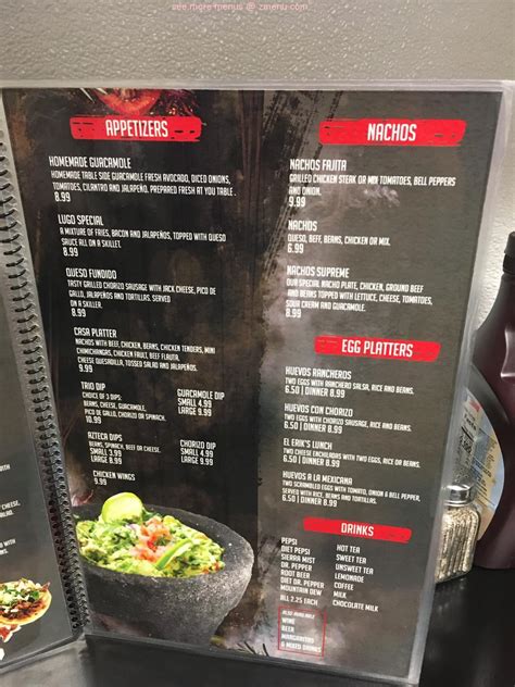 Menu at Don Julio Mexican Grill restaurant, Owasso