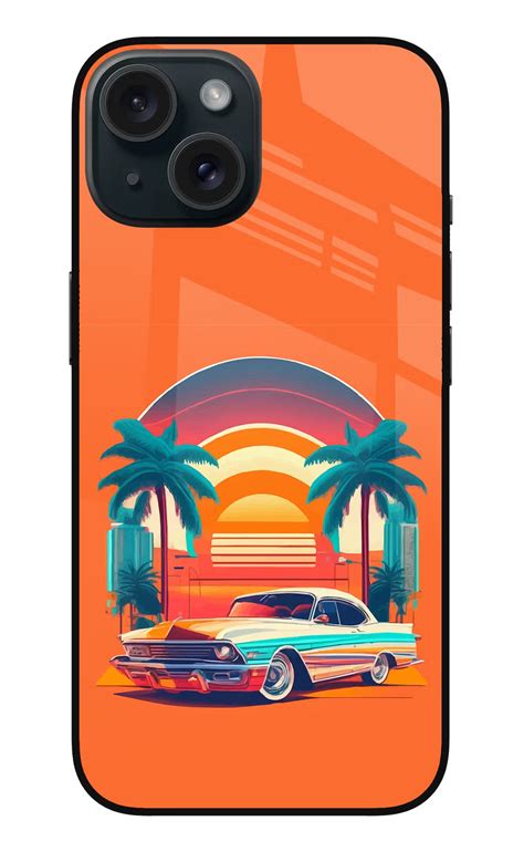 Buy Now Palm Drive 80s Glass Case for iPhone 15 Plus Online | Casekaro