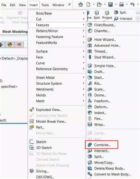 Image result for SolidWorks Subtract Solid From Solid