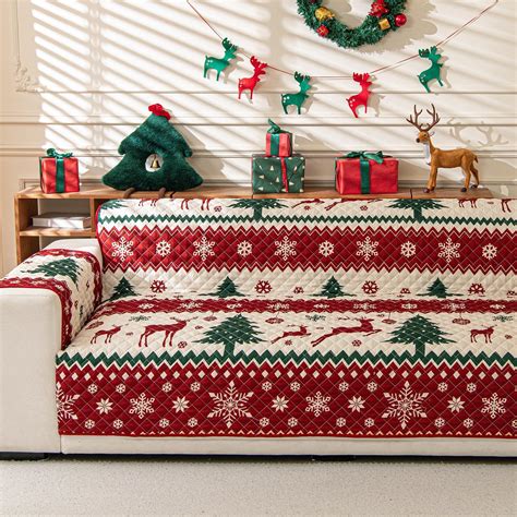 Amazon.com: Christmas Sofa Covers Christmas Tree Reindeer ...