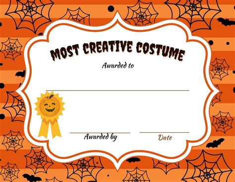 Buy Printable 8 Different Halloween Costume Award Certificates ...