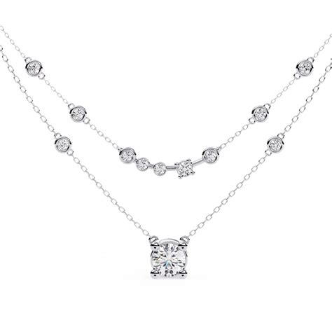 Buy Solitaire Layered Lab Grown Diamond Necklace | Ivana Jewels