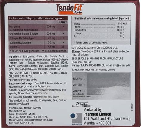 Buy Tendofit Forte Strip Of 15 Tablets Online & Save Up to 24% at PharmEasy