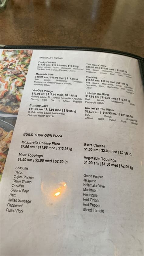 Carta del pub y bar Tug's Casual Grill, Memphis