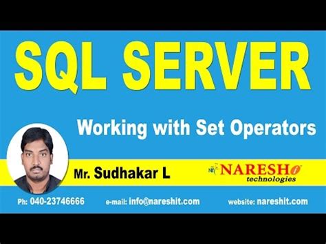 Working with Set Operators in SQL Server - MSSQL Training Tutorial ...