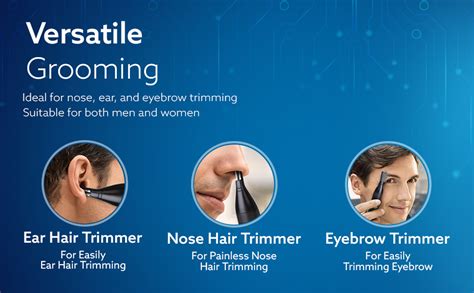 AGARO Nose & Ear Hair Trimmer, Eyebrow Trimming, Rechargeable ...