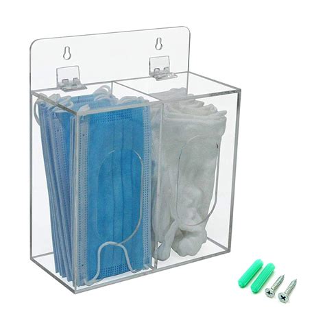 Buy Aphbrada Acrylic Disposable Mask and Glove Dispenser Box Holder ...