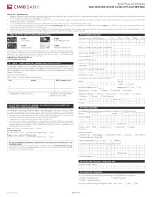 Cimb Secured Credit Card - Fill and Sign Printable Template Online