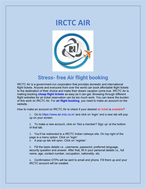 Stress- free Air flight booking by airflight.irctc - Issuu