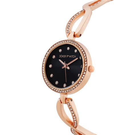 Shop online Noella Rosegold Twisted Metallic Strap Watch with Black ...