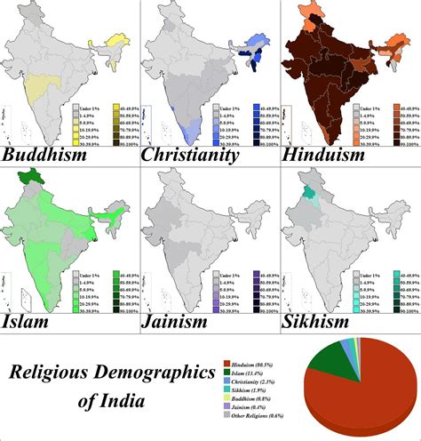 Religions In India Map