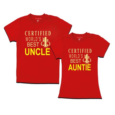 Buy Certified World's Best Auntie Uncle T-shirts @ gfashion – GFASHION