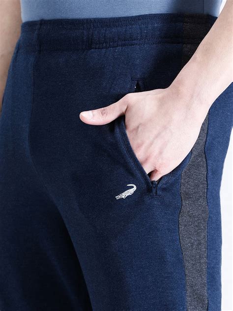 Buy Solid Blue Slim Fit Track Pant Online India – Crocodile