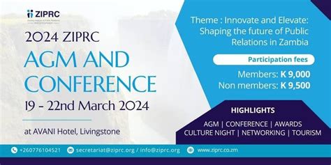 2024 ZIPRC AGM & Conference , Avani Victoria Falls Resort, Livingstone ...