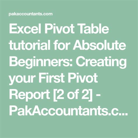Image result for Pivot Tutorial