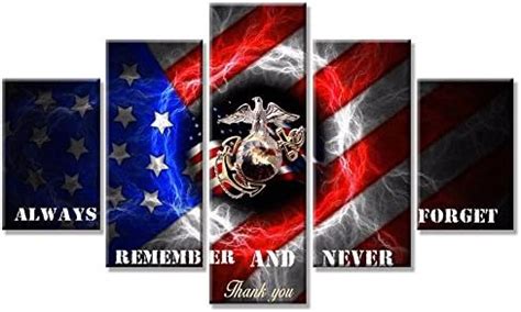 VIIVEI Retro American Flag Canvas Print Art Home Decor Wall Art ...
