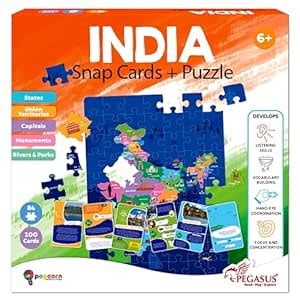 Buy popcorn Games & Puzzles India Map Puzzle for Kids with100 Flash ...