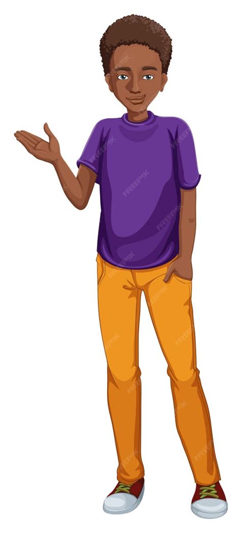 African american man in purple shirt | Premium Vector