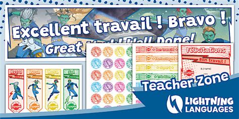 👉 Lightning Languages | French Certificate and Reward Pack