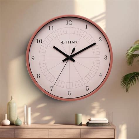 Buy Online Titan Classic Quartz Analog Pink Dial Wall Clock ...