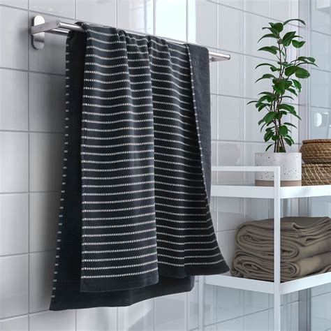 BROKGINST bath towel, black, 70x140 cm (28x55") - IKEA