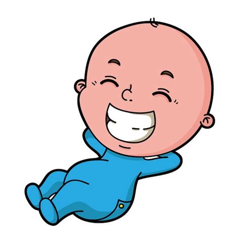 Illustration of happy cartoon baby boy character | Premium Vector