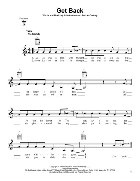 Image result for Get Back Tutorial Strumming Pattern Ukulele