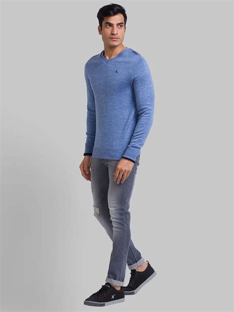 Parx Men Blue Solid Sweater – MyRaymond