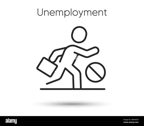 Unemployment line icon. Jobless person sign. Job dismissal symbol. Vector illustration Stock ...