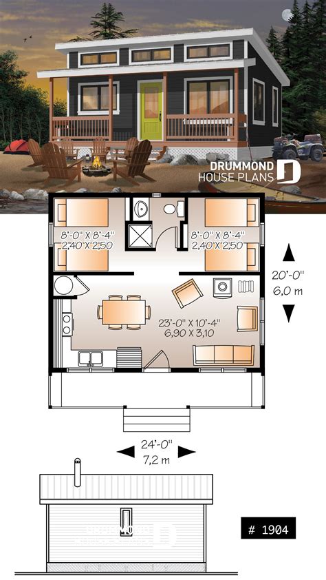 Tiny Rustic Cottage Cabin Plan 2 Bedroom - Affordable & Cozy Design