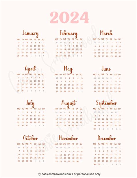 Cute Printable Calendars