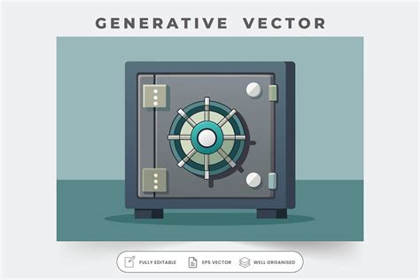 A Sturdy Bank Safe Stands Against a Plai Graphic by iftikharalam · Creative Fabrica