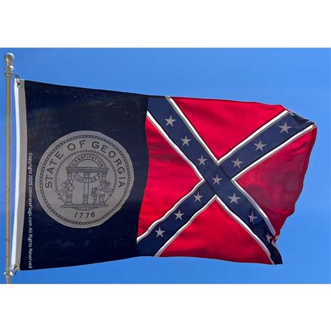 Confederate Flag License Plate State Of Georgia