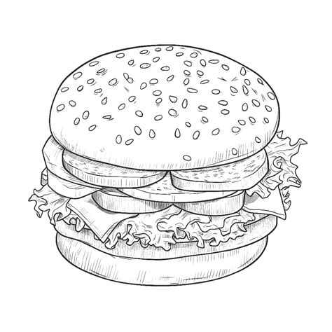 Hamburger coloring page – Coloring corner