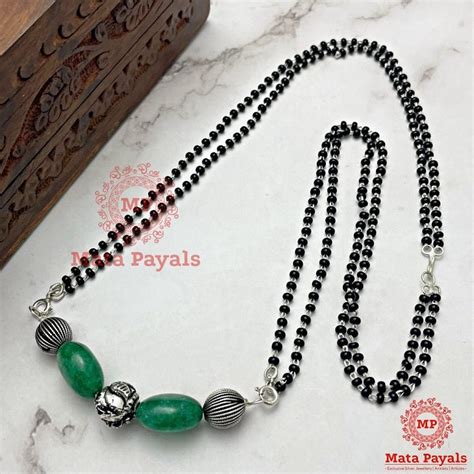 Beautiful Oxidised Green Beaded Mangalsutra – Matapayals