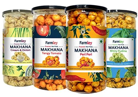 Farmley Roasted & Flavoured Makhana- Minty Pudina, Peri Peri, Tangy ...